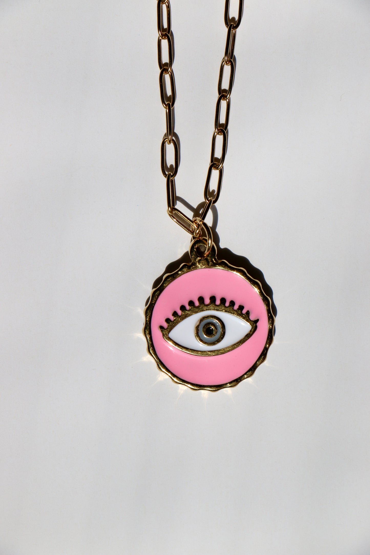 Baby pink evil eye