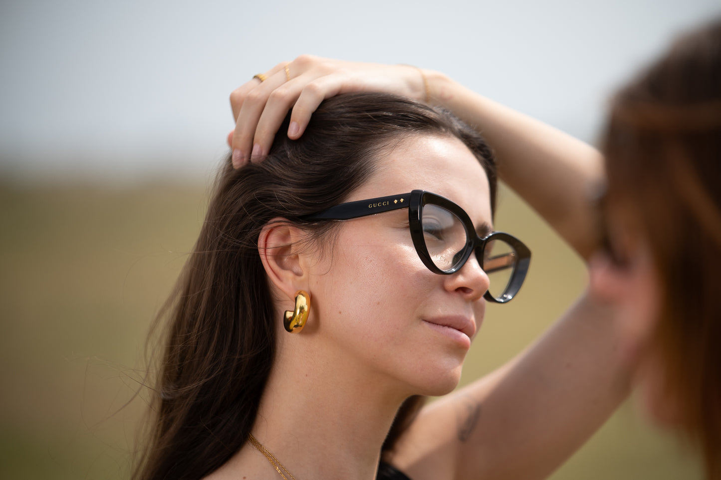 Big bubble hoop earrings